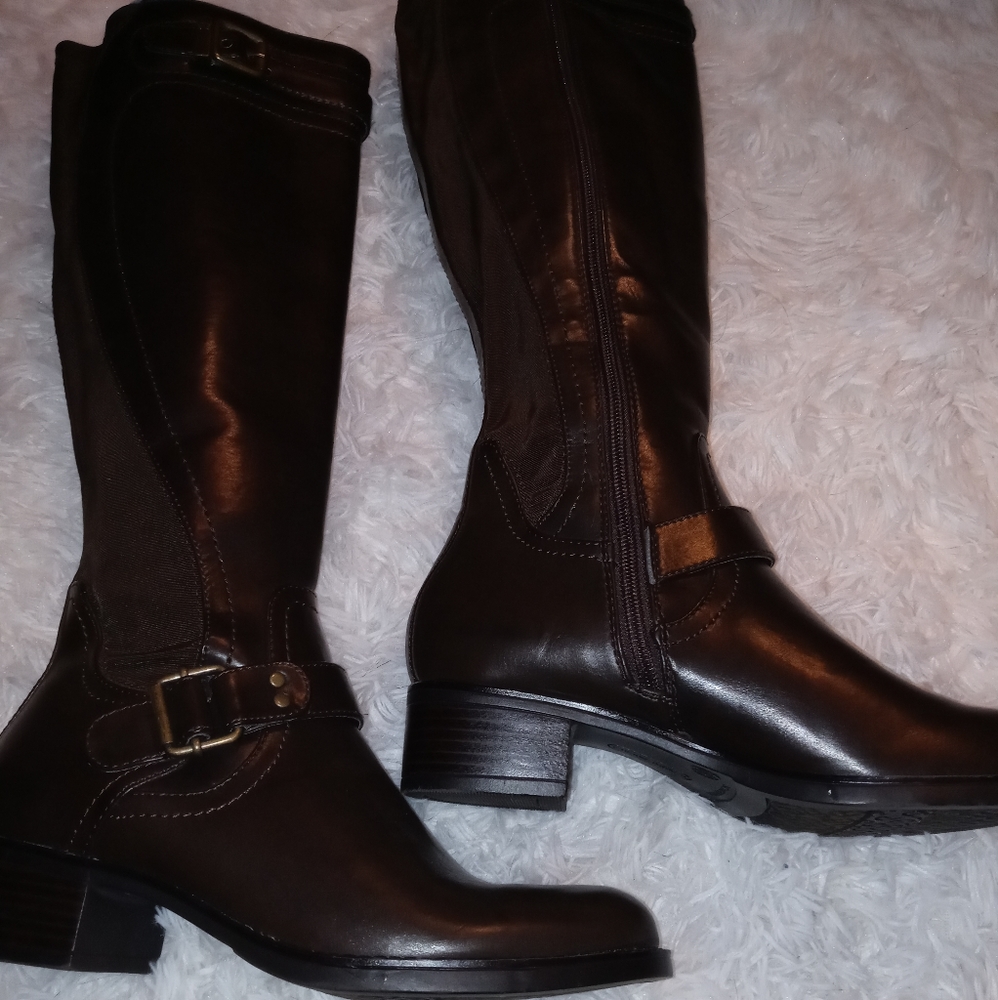 Brown knee-high boots
